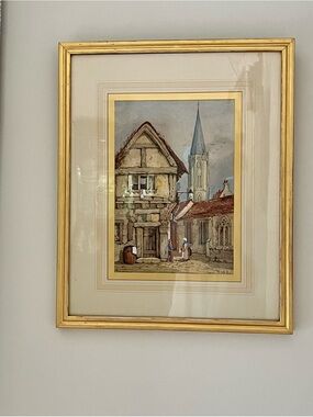 Antique Original Watercolor Painting York, England, Artist RC, 1871